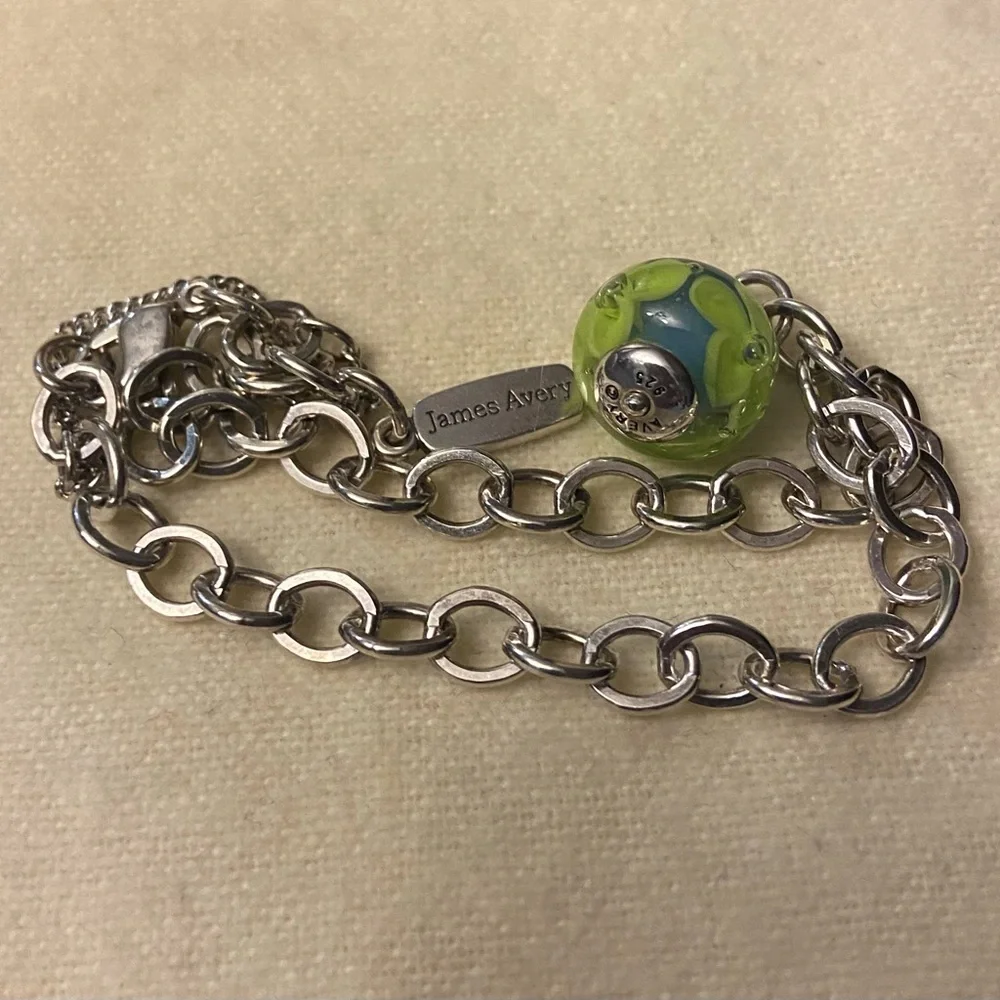 SOLDJames Avery bracelet with retired glass flower finial - Picture 4 of 8